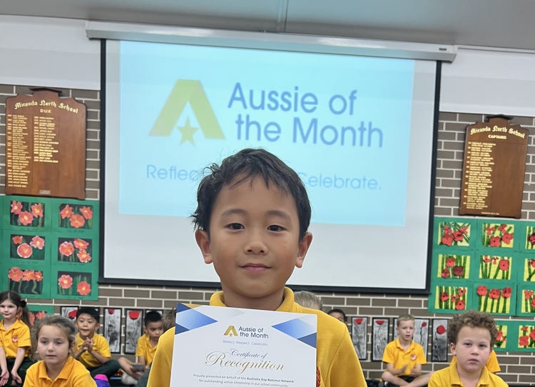 Aussie of the Month award recipient